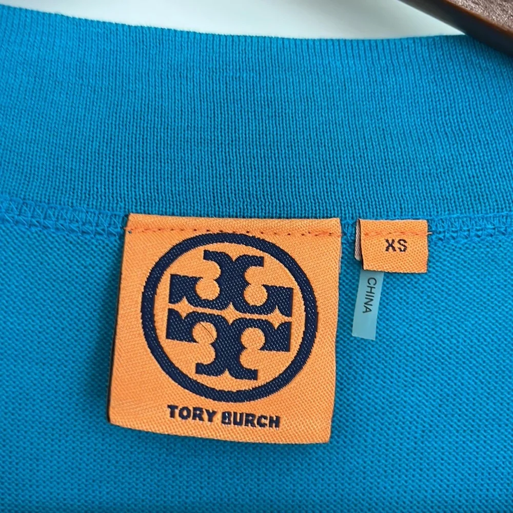 Tory Burch Teal V-Neck Button Cardigan